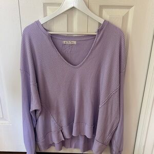 Spring Sweatshirt - We The Free Lavender V-Neck